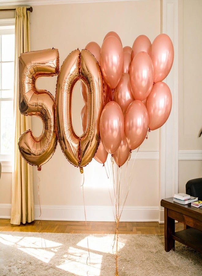 SKYWINS Rose Gold Metallic Balloons Pack of 100 | Premium Latex Balloons for Birthday, Wedding, Anniversary, Baby Shower, Decoration | Thick & Durable Helium/Air Supported Balloons - Image 3